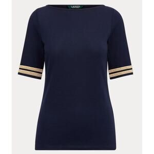 Ralph Lauren boatneck, NWT Blue embossed buttons for signature Lauren style